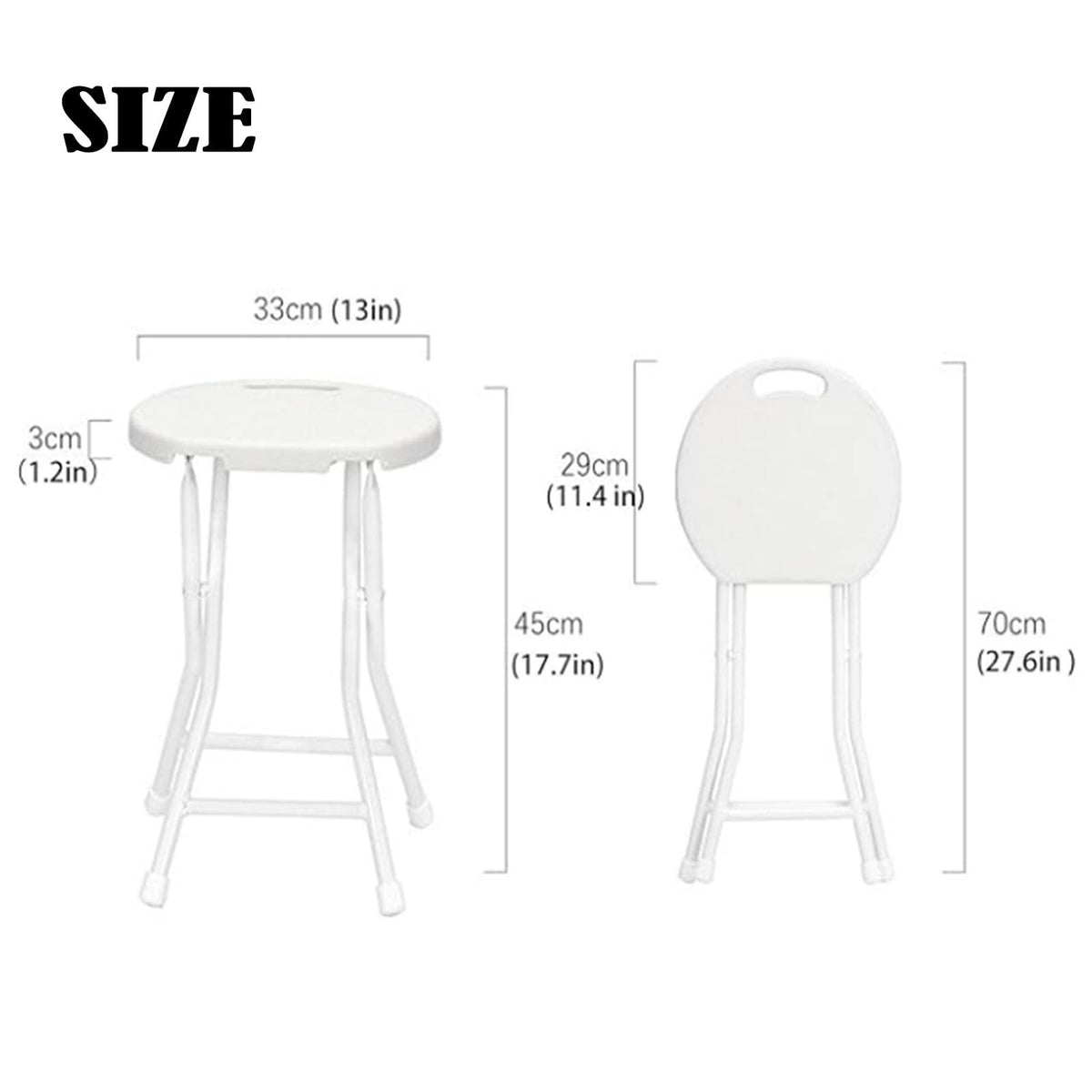 18in Black Backless Folding Chair with Steel Frame Legs A35696