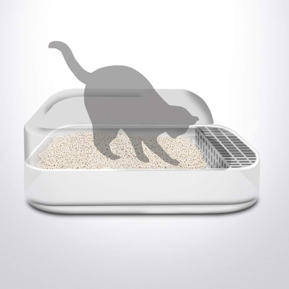 Plastic Half Covered Cat Litter Box Y3433