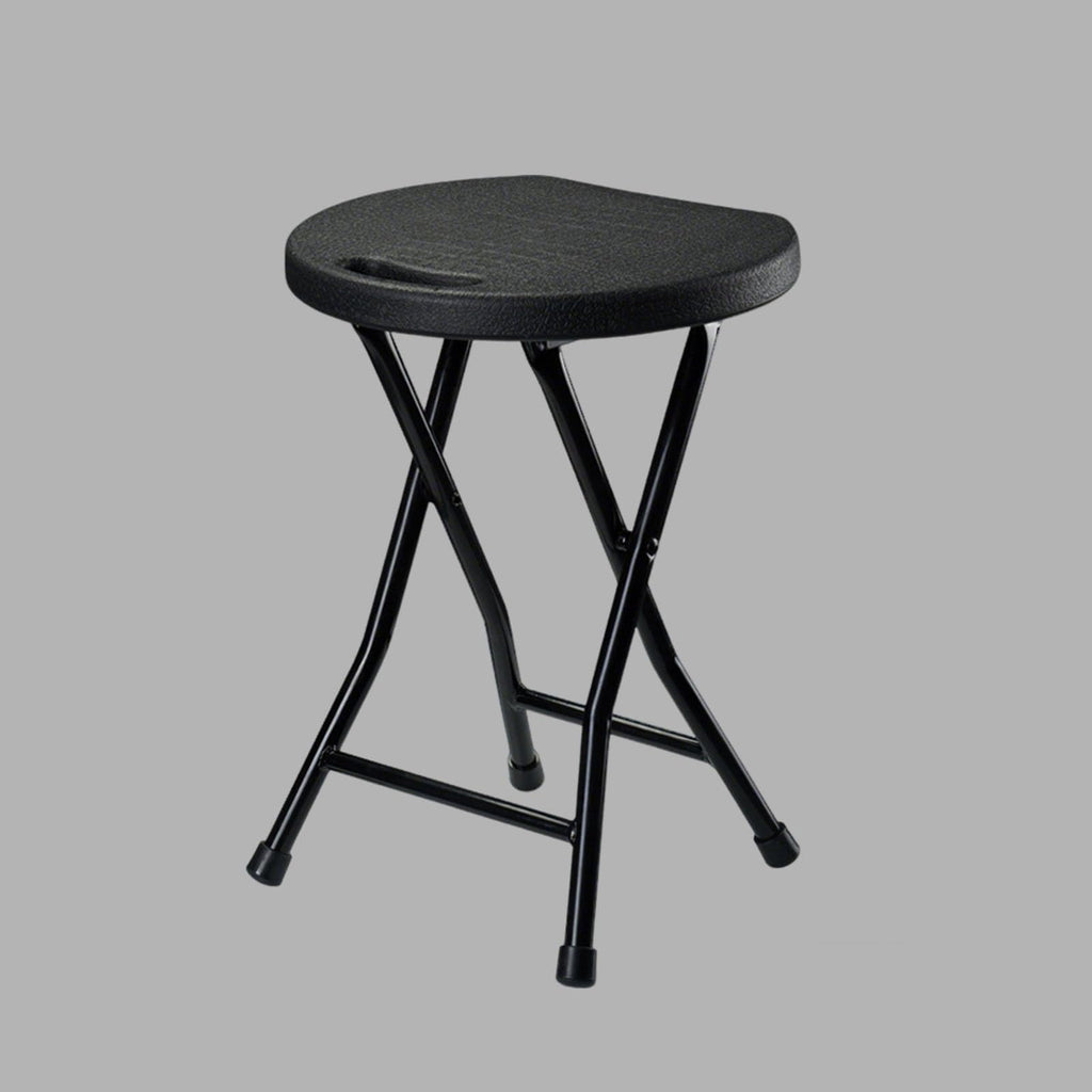 18in Black Backless Folding Chair with Steel Frame Legs A35696