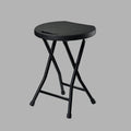 18in Black Backless Folding Chair with Steel Frame Legs A35696