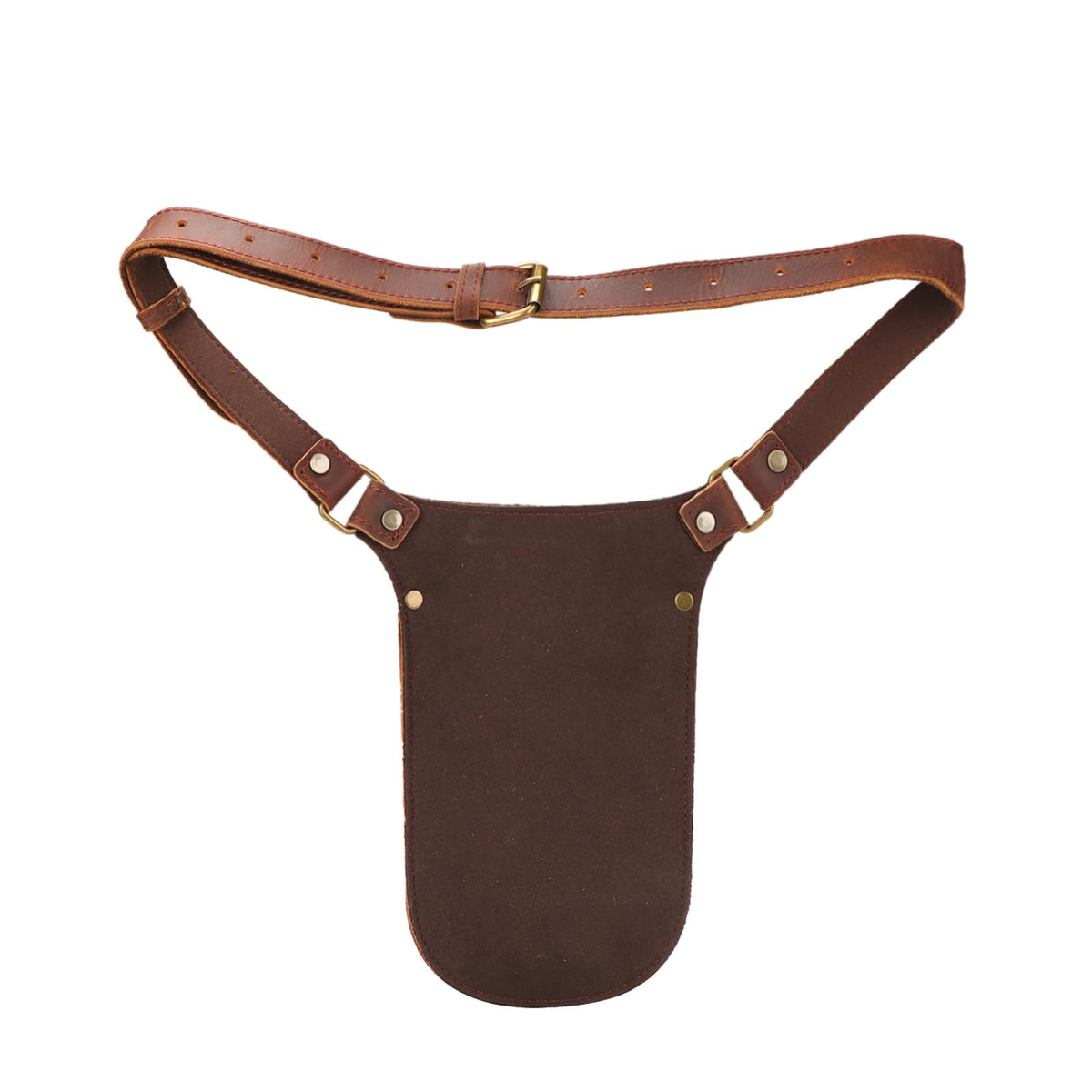 Brown Leather Gardening Tool Belt with 4 Pockets Y1867