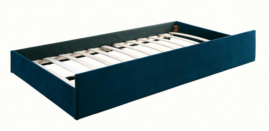 Navy Daybed with Trundle Button Tufted Upholstery Y678