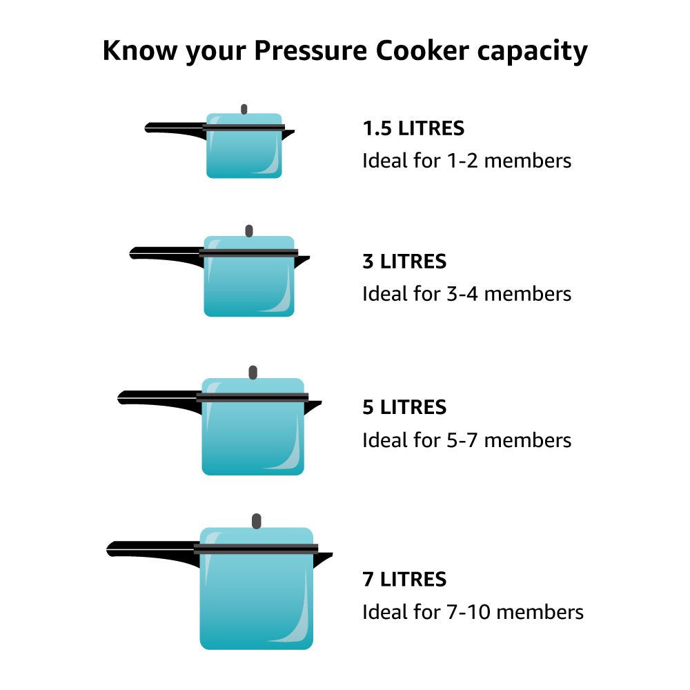 2 Litre Silver Pressure Cooker L555673