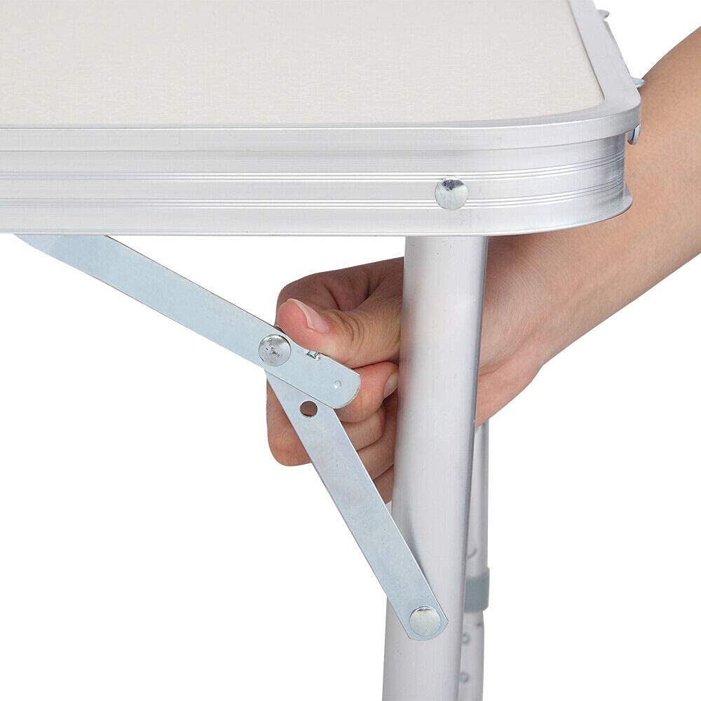 4ft Aluminum Folding Camping Table White W41622