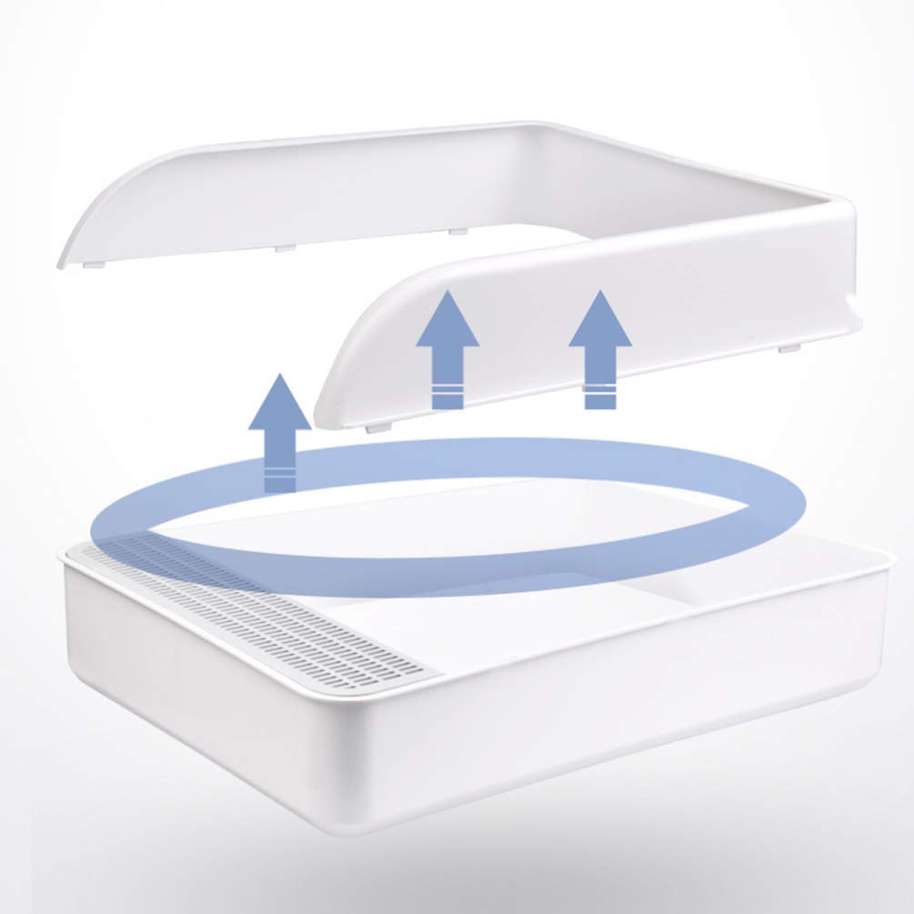 Plastic Half Covered Cat Litter Box Y3433