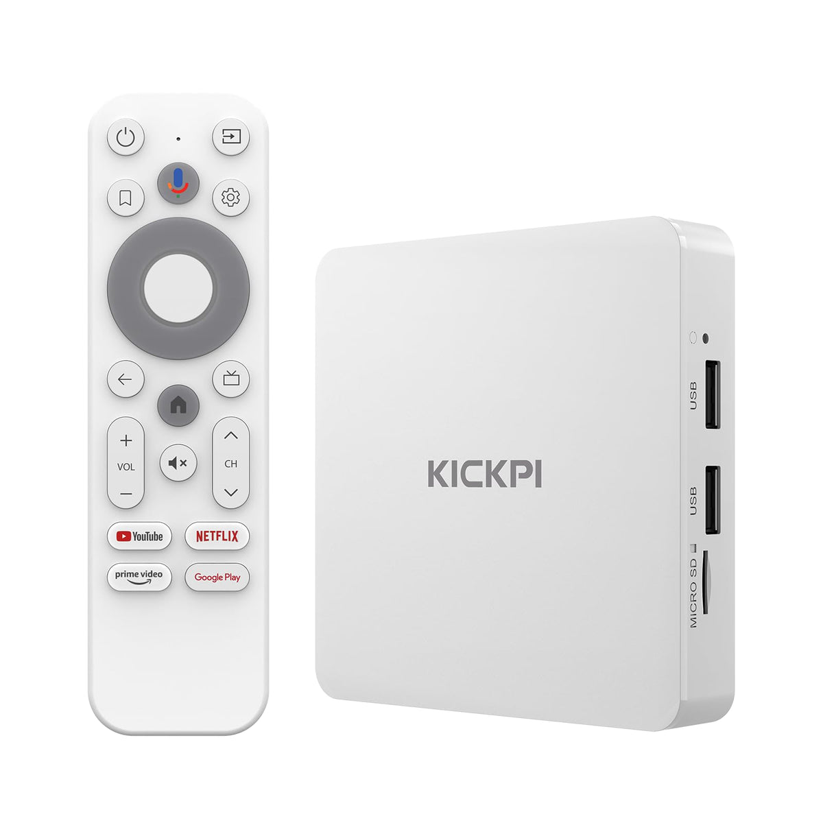 Android TV Box 4K Streaming Device 2GB RAM 16GB ROM White Q98135