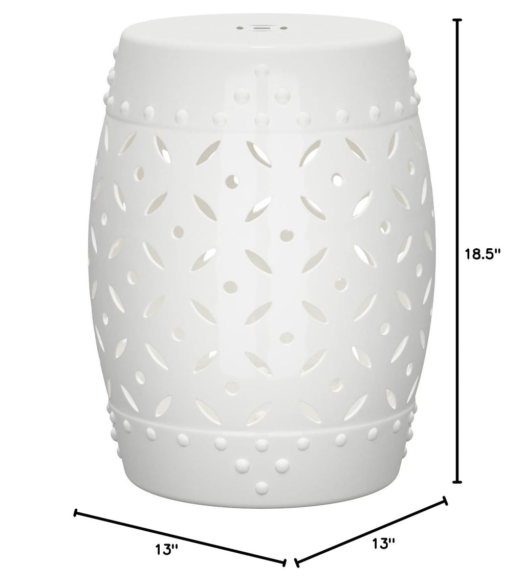 White Ceramic Garden Stool G696