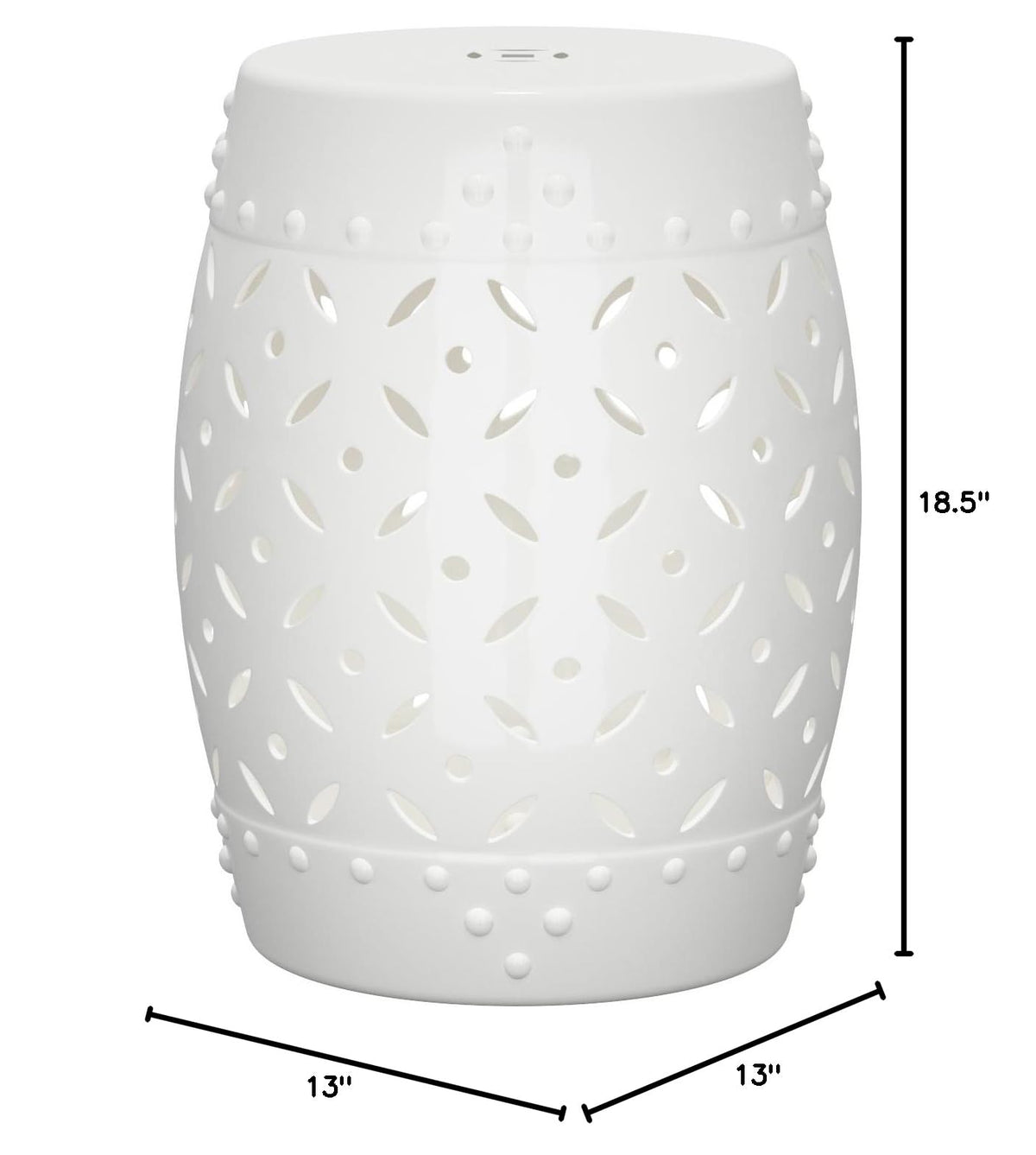 White Ceramic Garden Stool G696