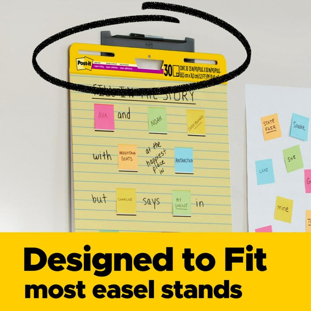 Yellow Lined Easel Pad, 25 x 30 in, 2 Pads E23438