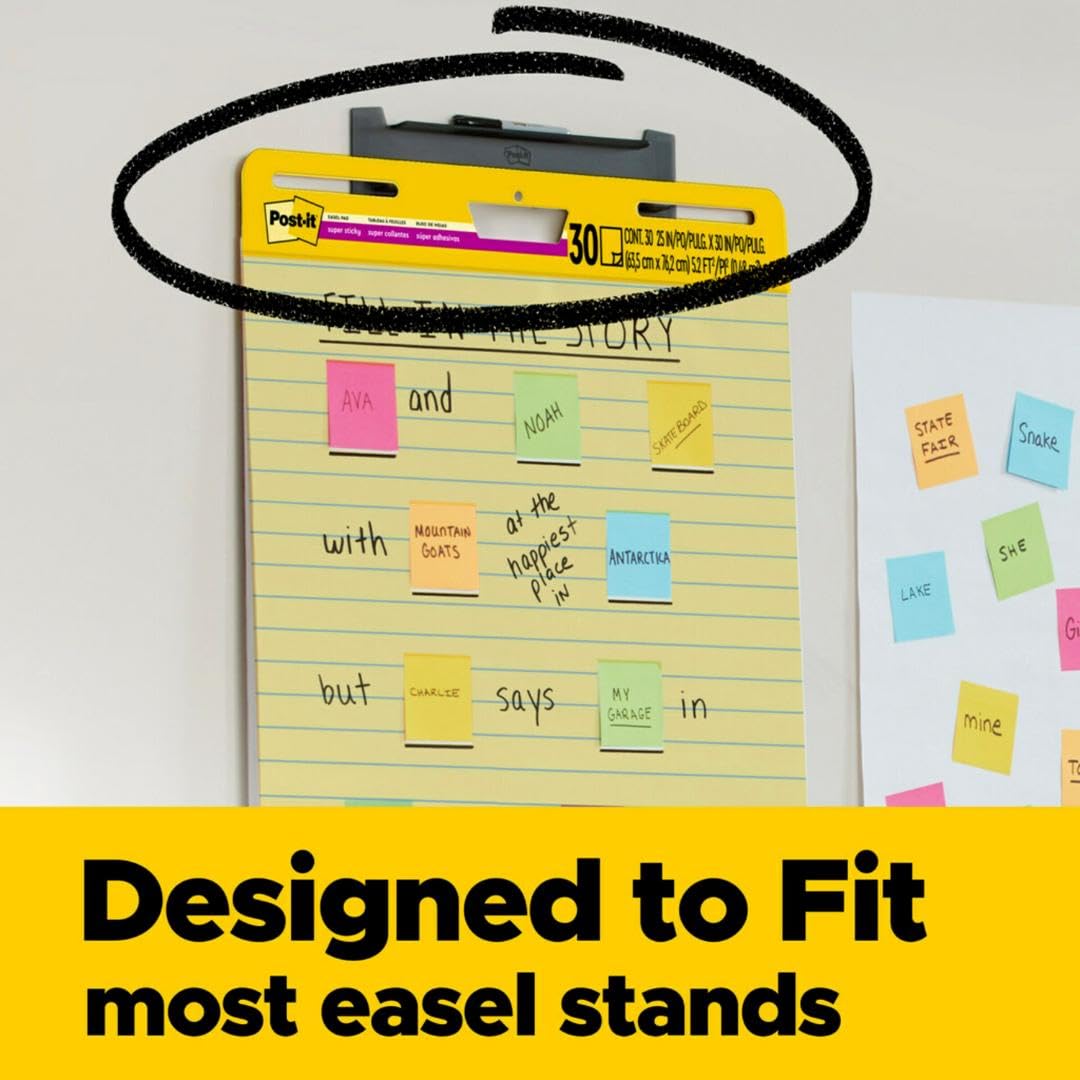 Yellow Lined Easel Pad, 25 x 30 in, 2 Pads E23438
