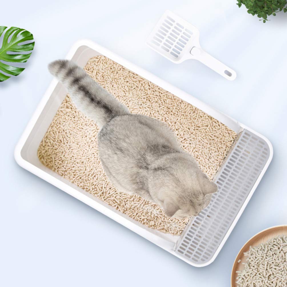 Plastic Half Covered Cat Litter Box Y3433