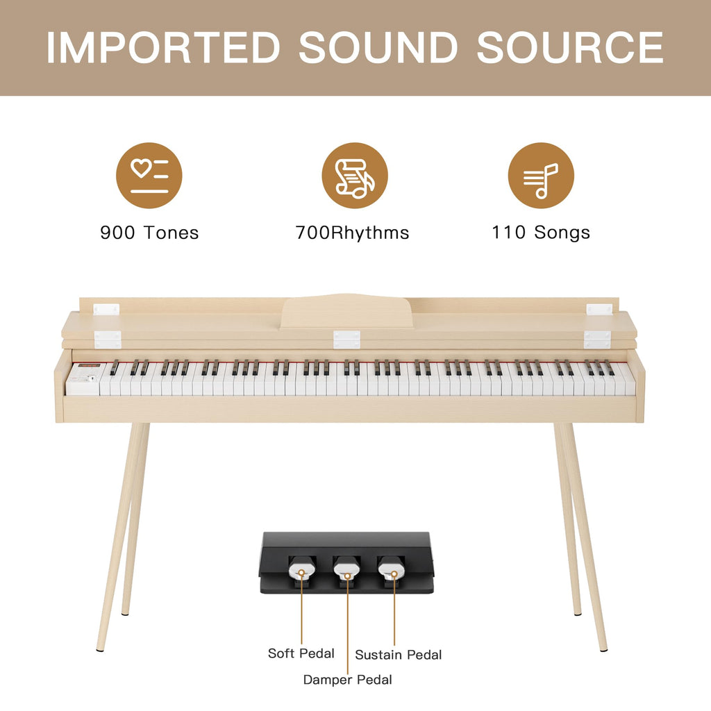 88-Key Weighted Digital Piano with 3-Pedal and Stand I8119