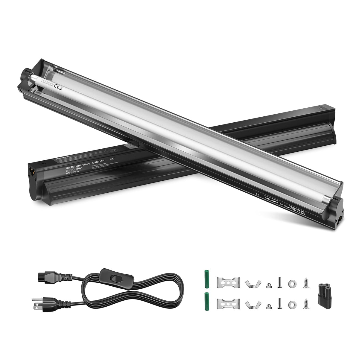 24W 10.0 T5 UVB Reptile Light Fixture Combo Kit 22inch Terrarium Hood A48555