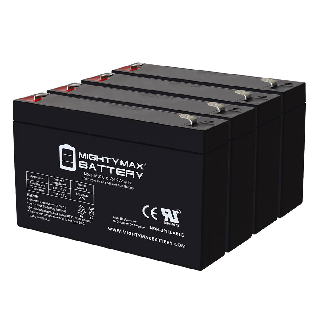 6V 9Ah AGM F2 Terminal Battery 4 Pack B36937