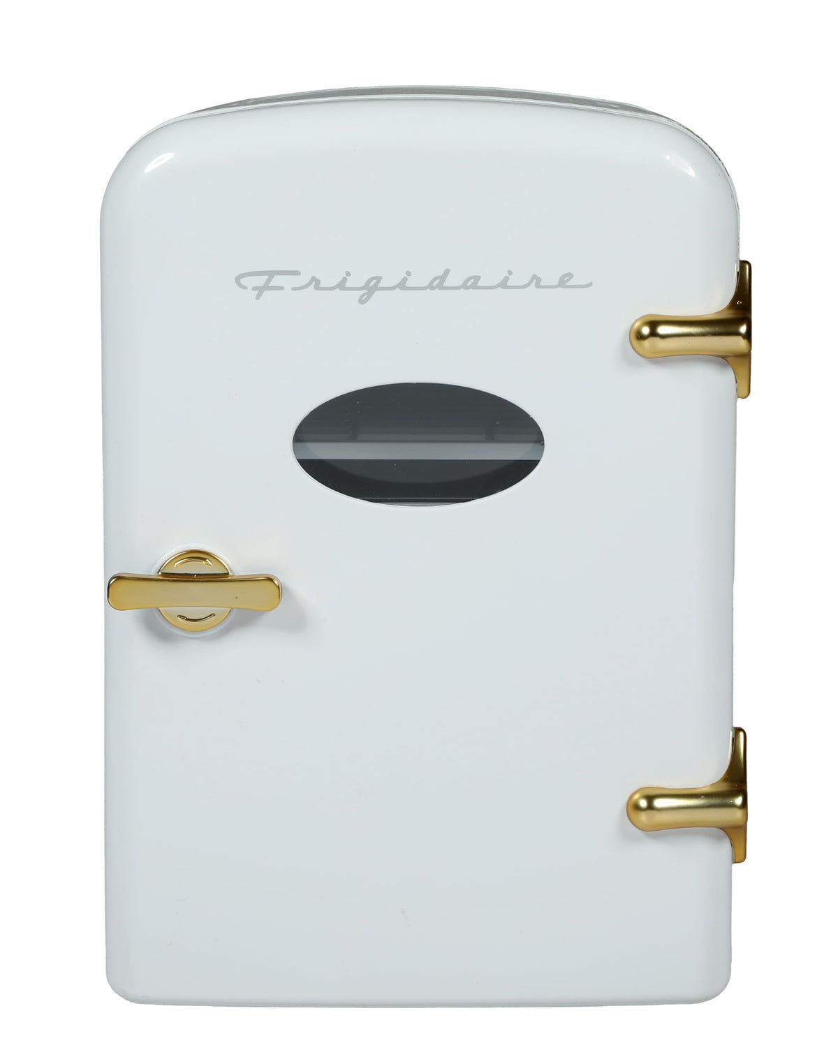 Retro Mini Personal Fridge Cooler, Holds up to 9 Cans, White Gold W7359