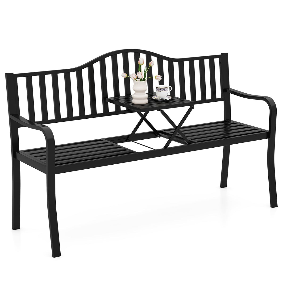 60” Metal Outdoor Garden Park Bench R83288