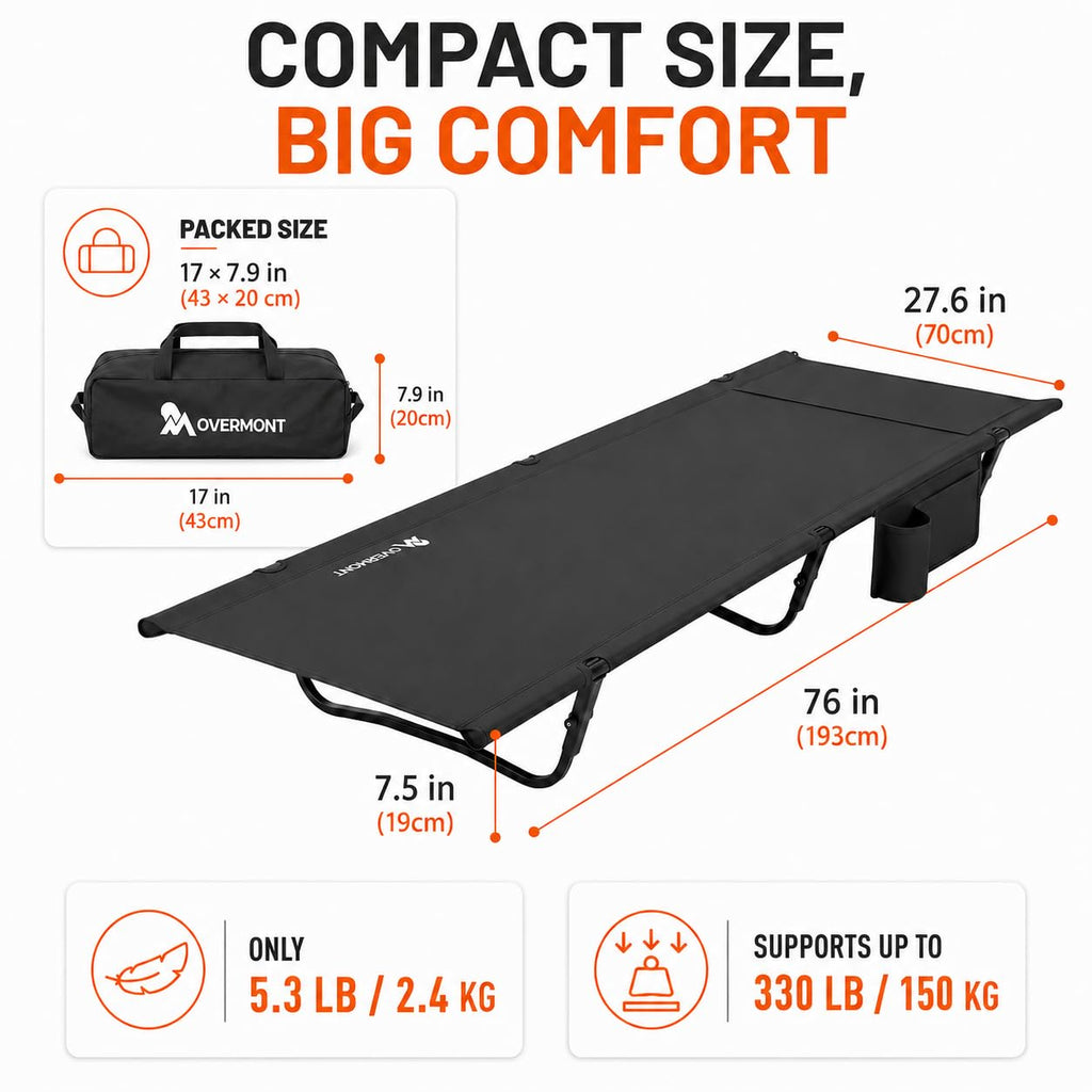 Portable Camping Cot with Pillow Pocket X126030