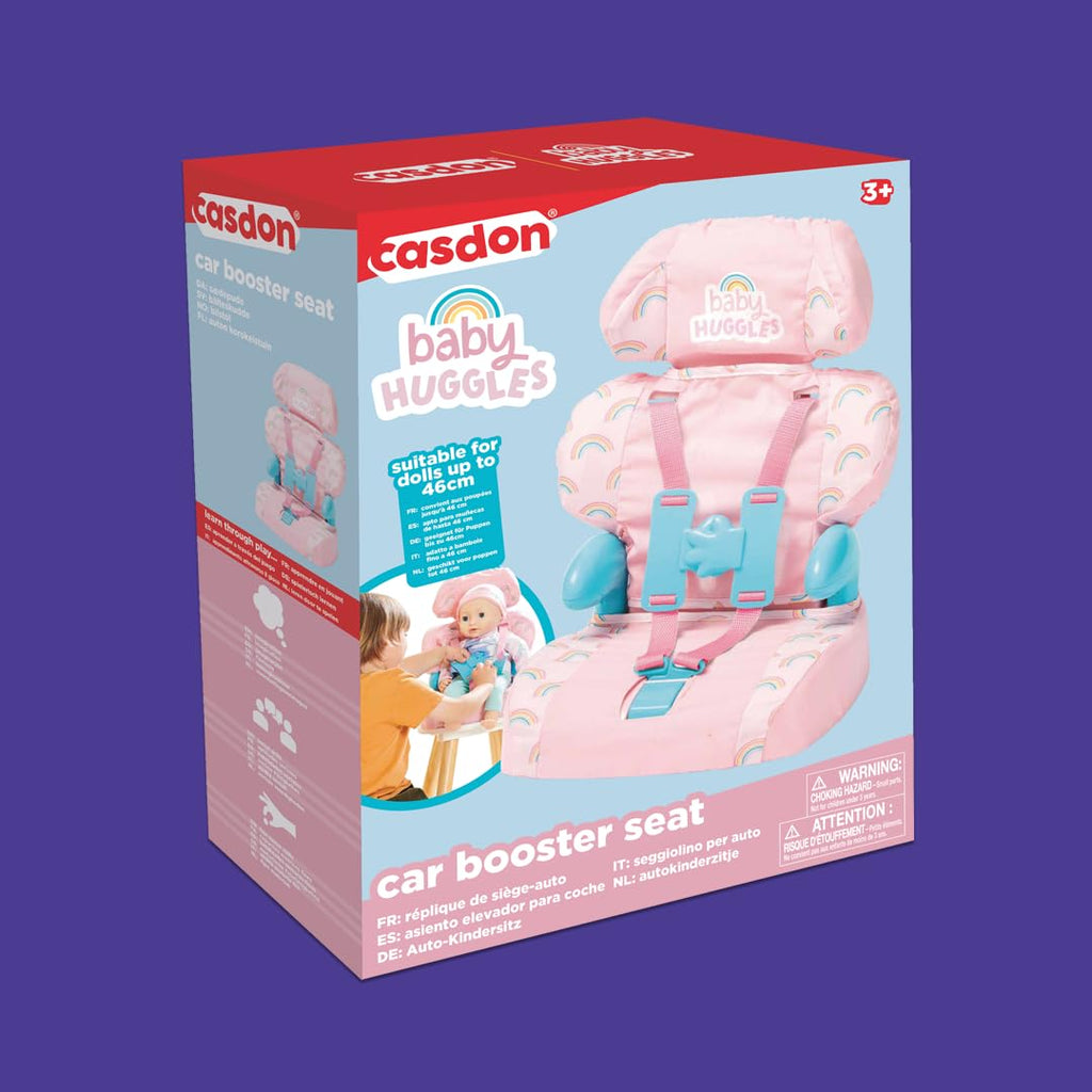 Pink Booster Seat for Dolls with Adjustable Headrest & Buckles Z122