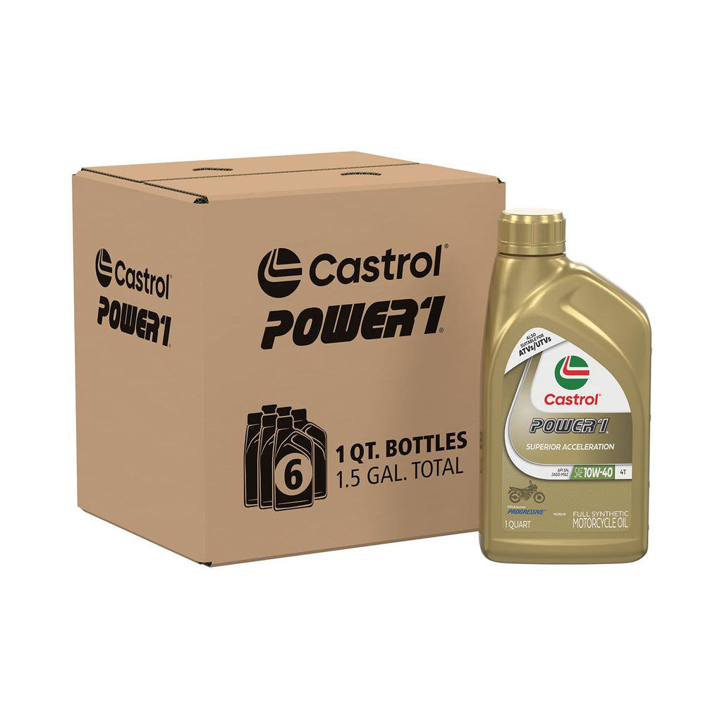 10W-40 Full Synthetic Motorcycle Oil, 1 Quart, Pack of 6 K4583