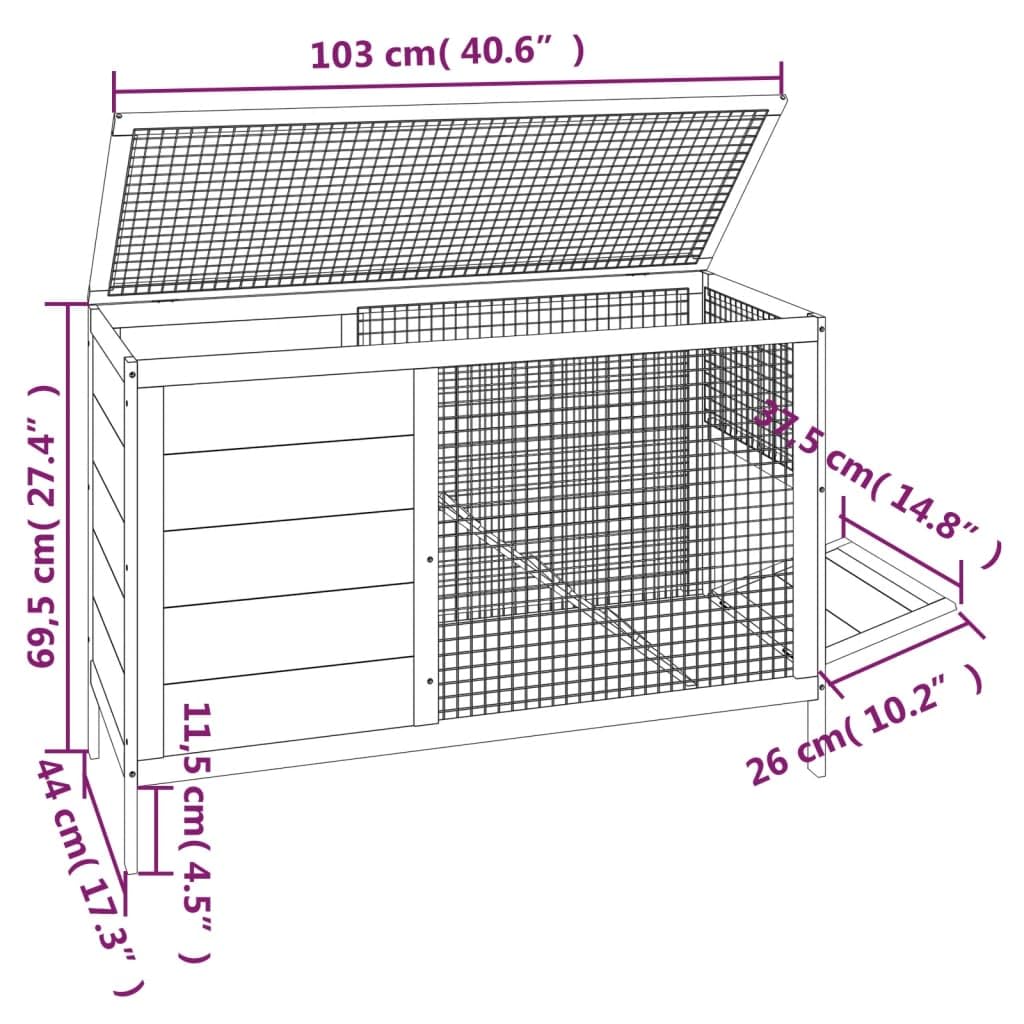 Wooden 2 Tier Small Animal Cage 40.6 Inch Brown S157897