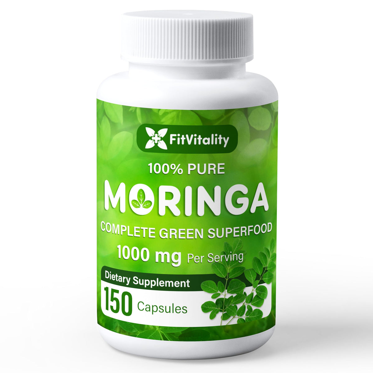 Moringa Oleifera Leaf Extract Capsules 150 Count O526509
