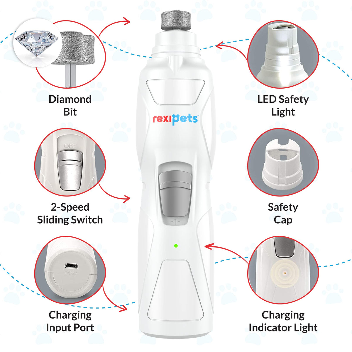 Rechargeable Electric Pet Nail Grinder Y750690