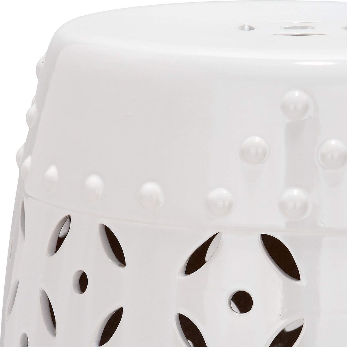 White Ceramic Garden Stool G696
