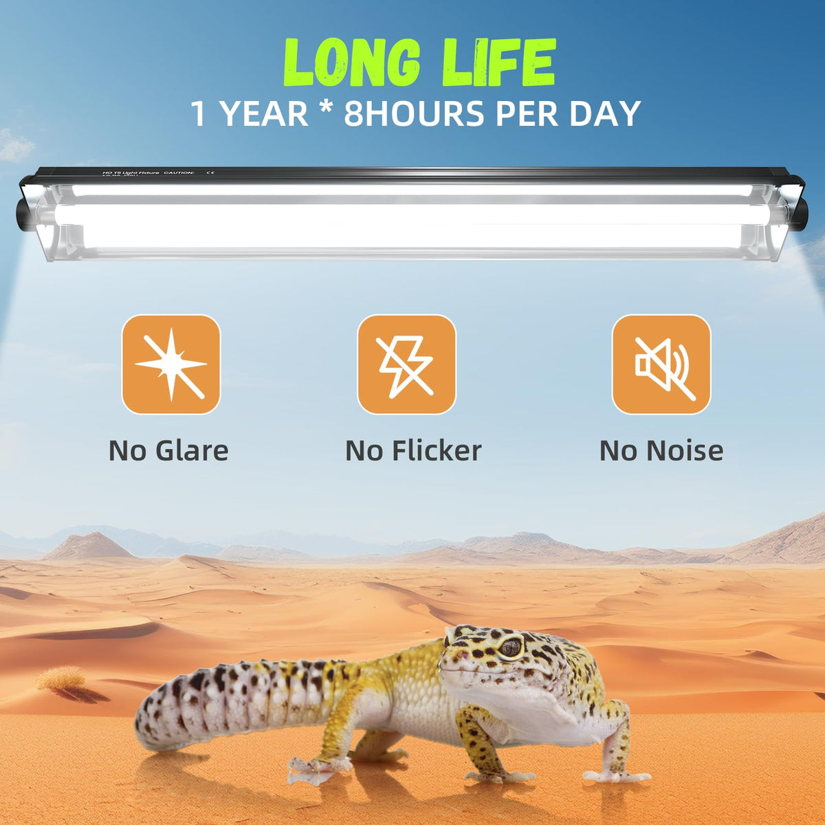 24W 10.0 T5 UVB Reptile Light Fixture Combo Kit 22inch Terrarium Hood A48555