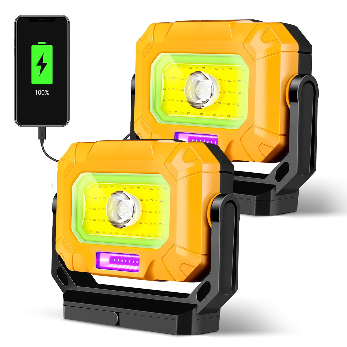2 Pack Magnetic Rechargeable Work Light L42577