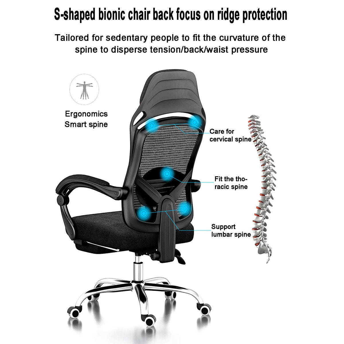 Orange Height Adjustable Mesh Ergonomic Office Chair R1887