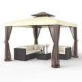 10'x10' Waterproof UV-Resistant 2-Tier Canopy Tent with Mosquito Netting W7439