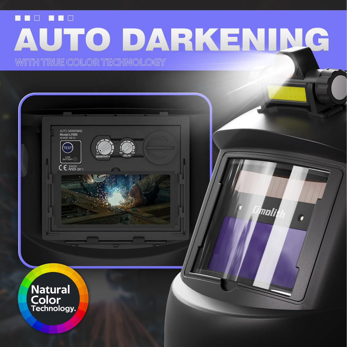 Auto-Darkening Welding Helmet True Color Shade 4/9-13 Y99282