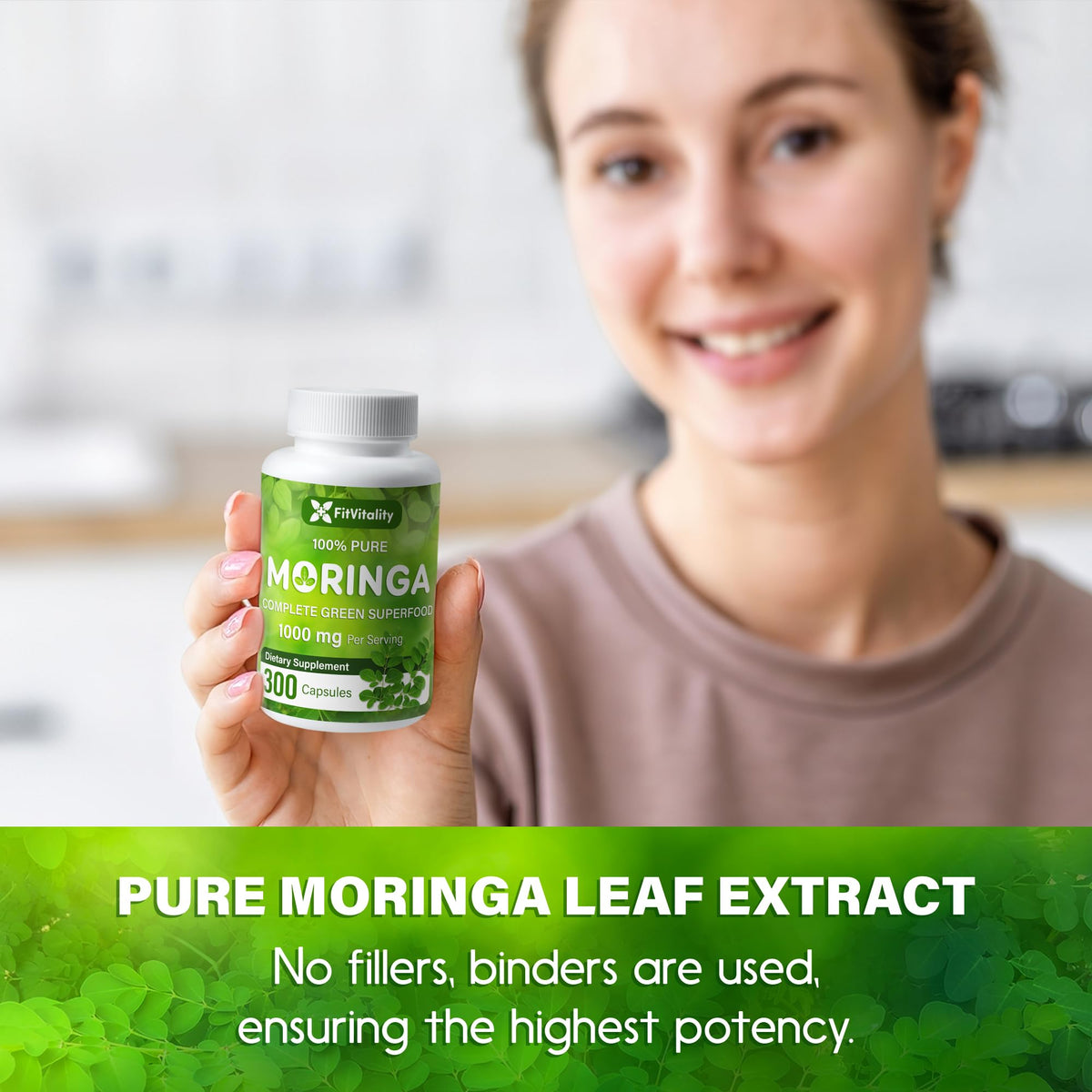 Moringa Oleifera Leaf Extract Capsules 150 Count O526509