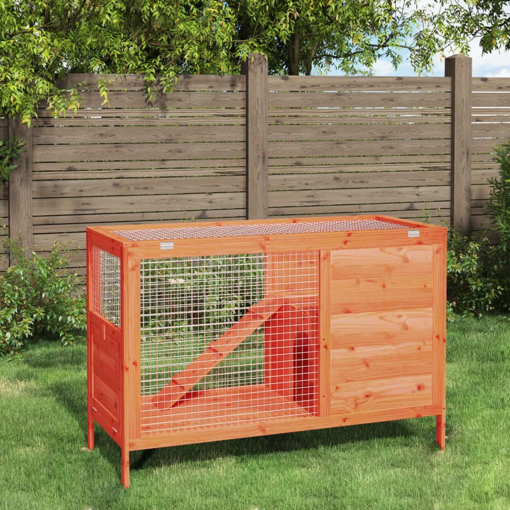 Wooden 2 Tier Small Animal Cage 40.6 Inch Brown S157897