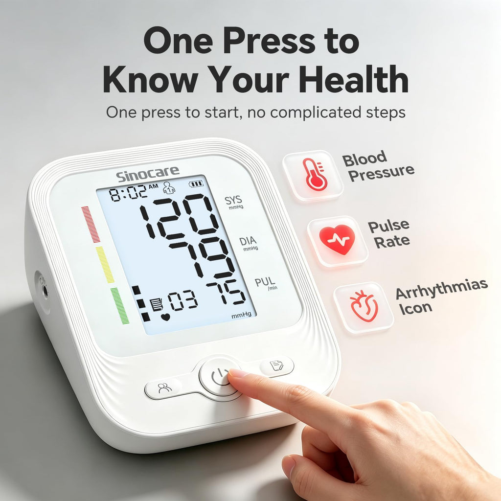 Upper Arm Blood Pressure Monitor with Adjustable Cuff U837