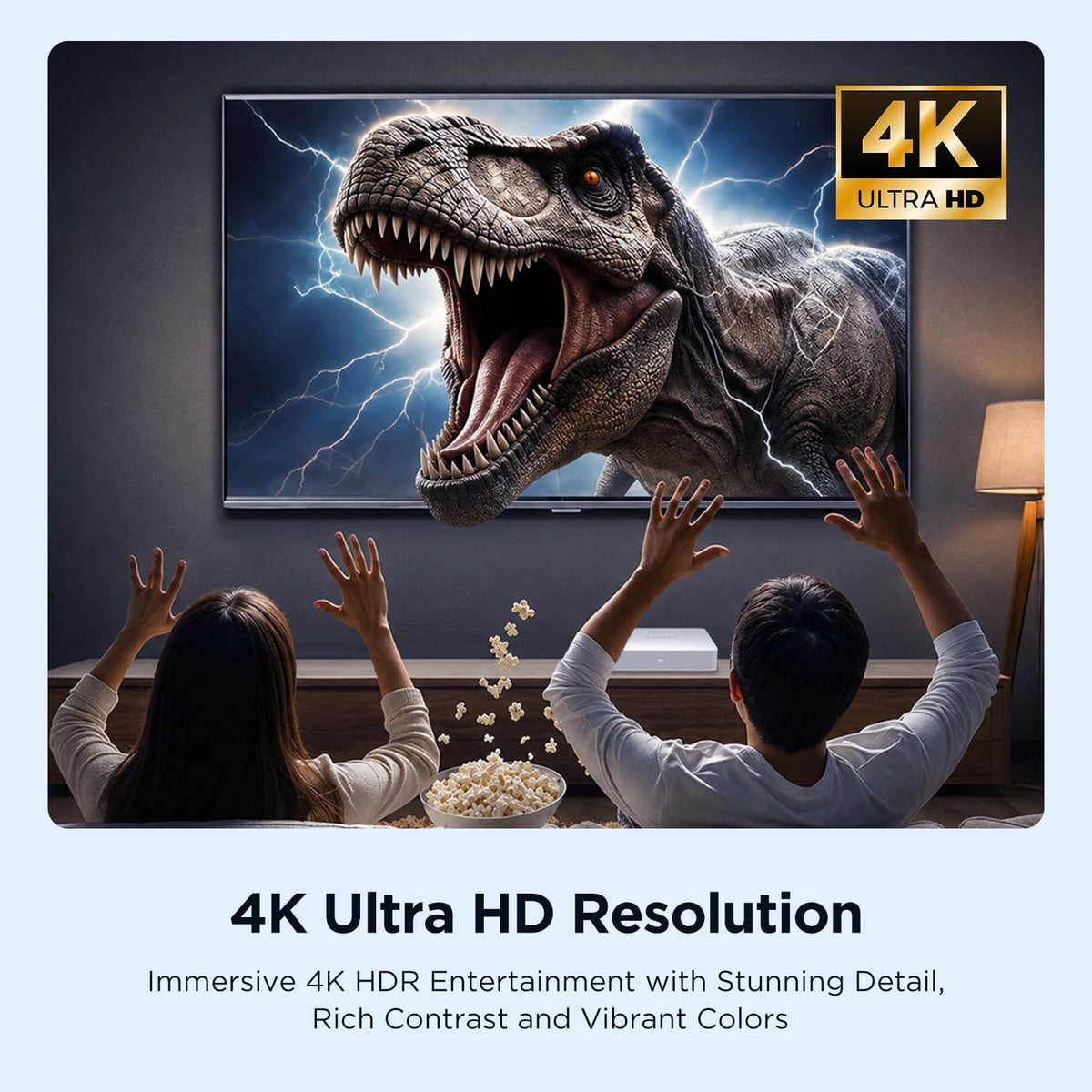 Android TV Box 4K Streaming Device 2GB RAM 16GB ROM White Q98135
