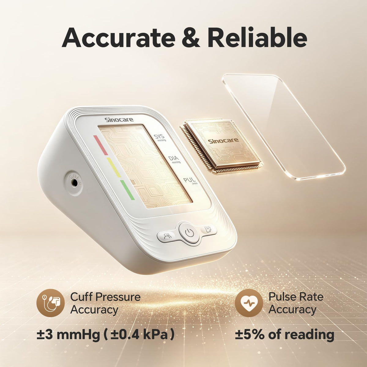 Upper Arm Blood Pressure Monitor with Adjustable Cuff U837