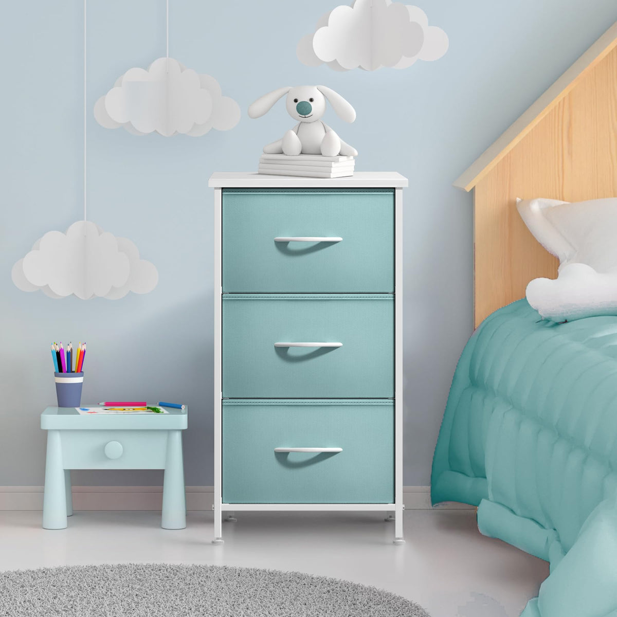Aqua 3 Drawer Nightstand S364065