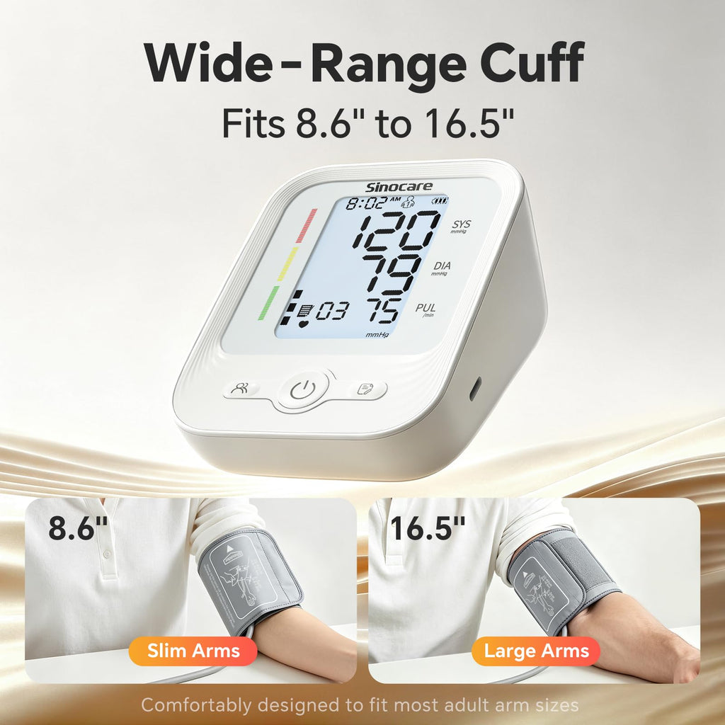 Upper Arm Blood Pressure Monitor with Adjustable Cuff U837