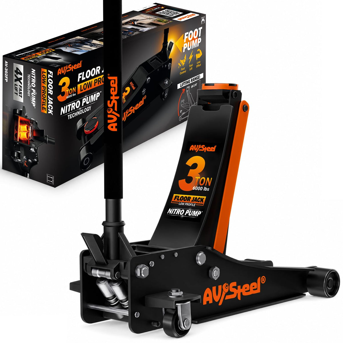 3 Ton Low Profile Hydraulic Steel Floor Jack L86349