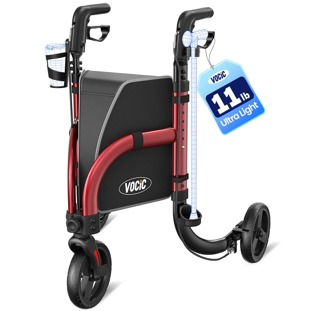 3 Wheel Walker with 8'' Tires C1513