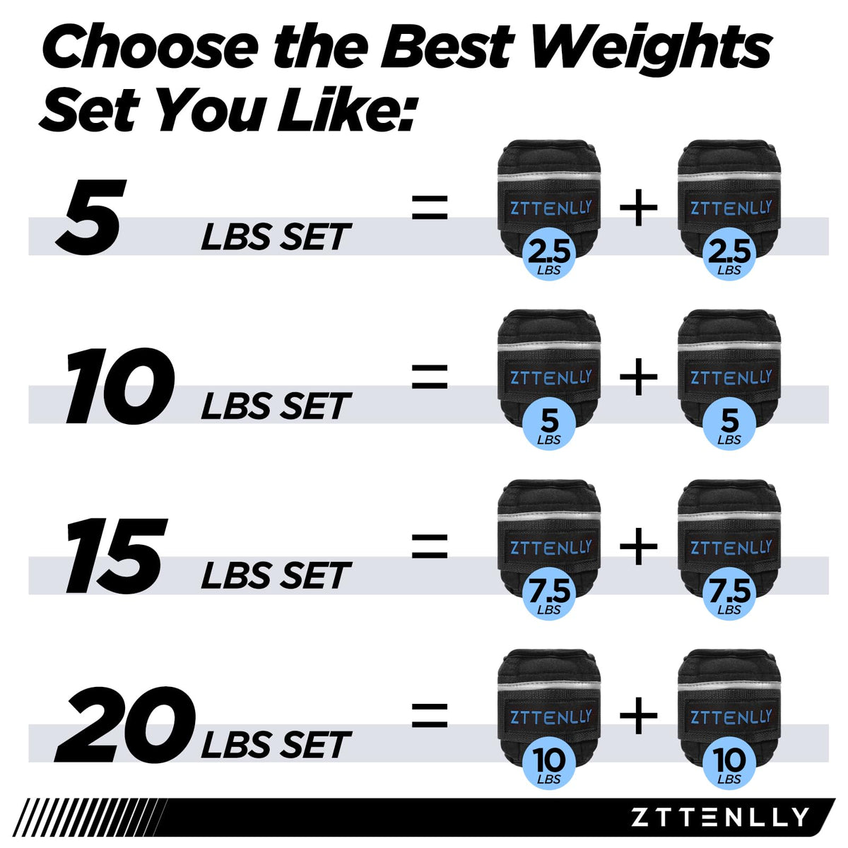 Adjustable Ankle Weights Pair with Carry Bag C7942