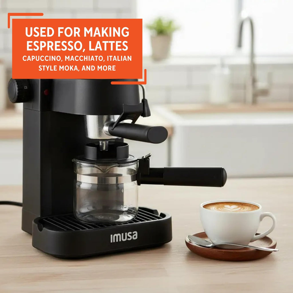 4 Cup Electric Espresso Cappuccino Coffee Maker, Black N523