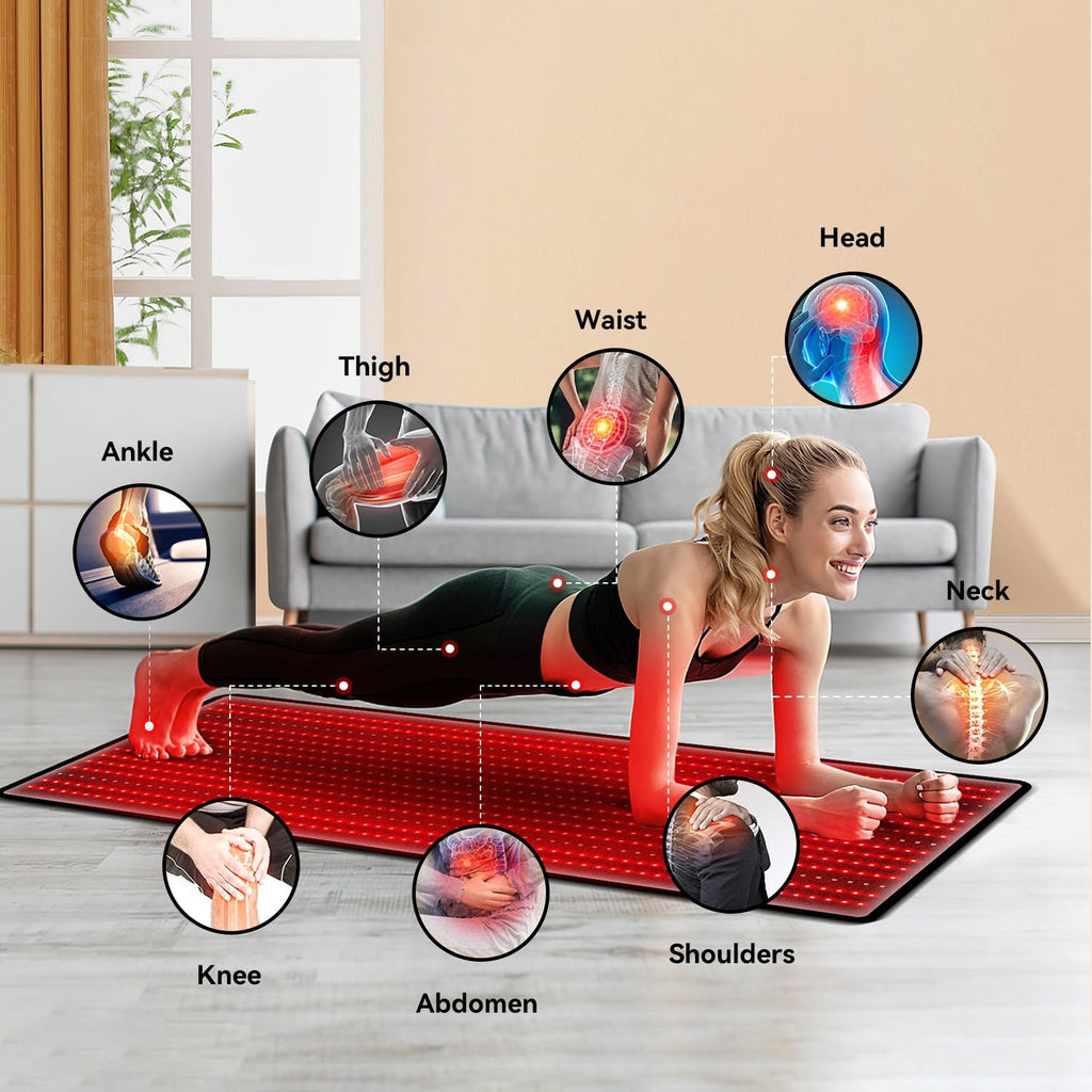 Red Light Therapy Mat 3840pcs LED 660nm 850nm 71''x 32'' E156