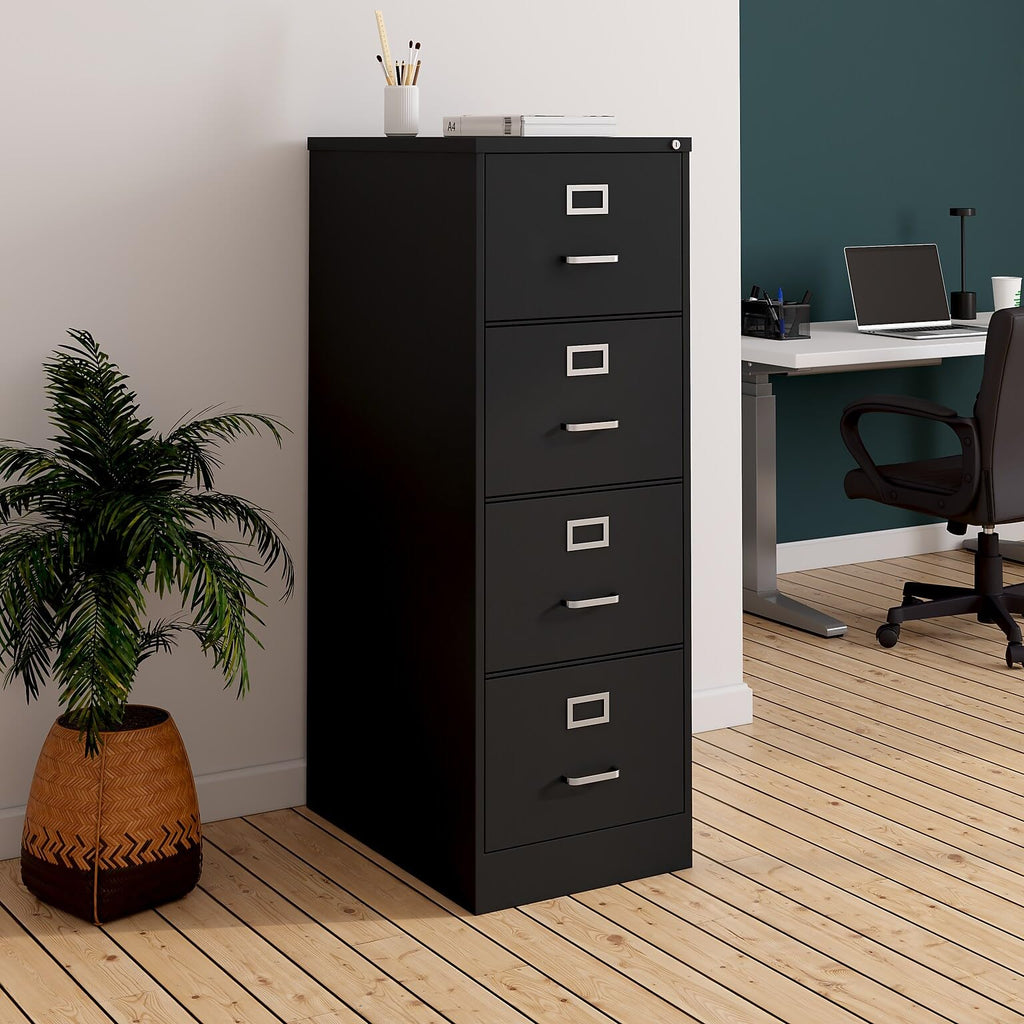 4 Drawer Black Vertical File Cabinet Y755543