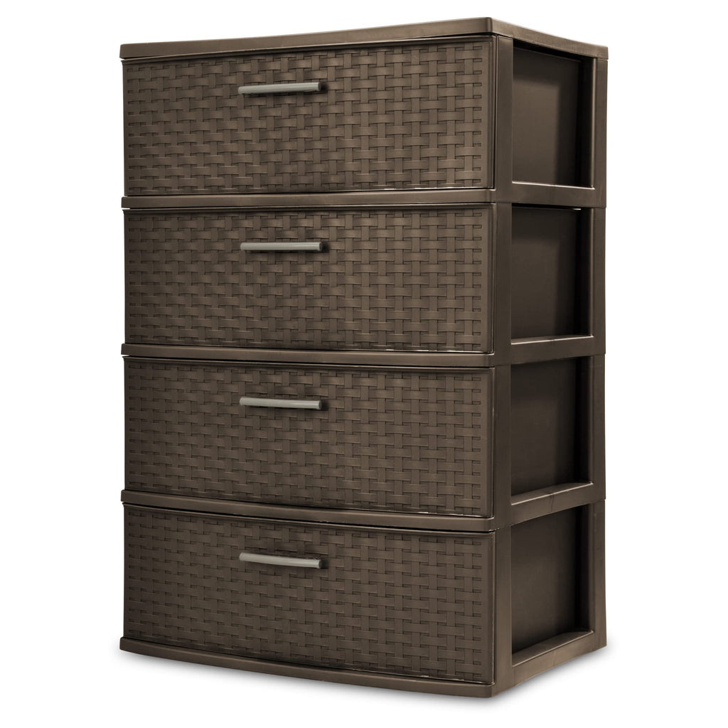 4 Drawer Espresso Wide Weave Tower Y65622