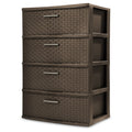 4 Drawer Espresso Wide Weave Tower Y65622