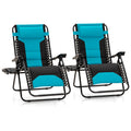 Zero Gravity Chair Set of 2 Folding Patio Lounge Recliner with Pillows Cup Holder G262