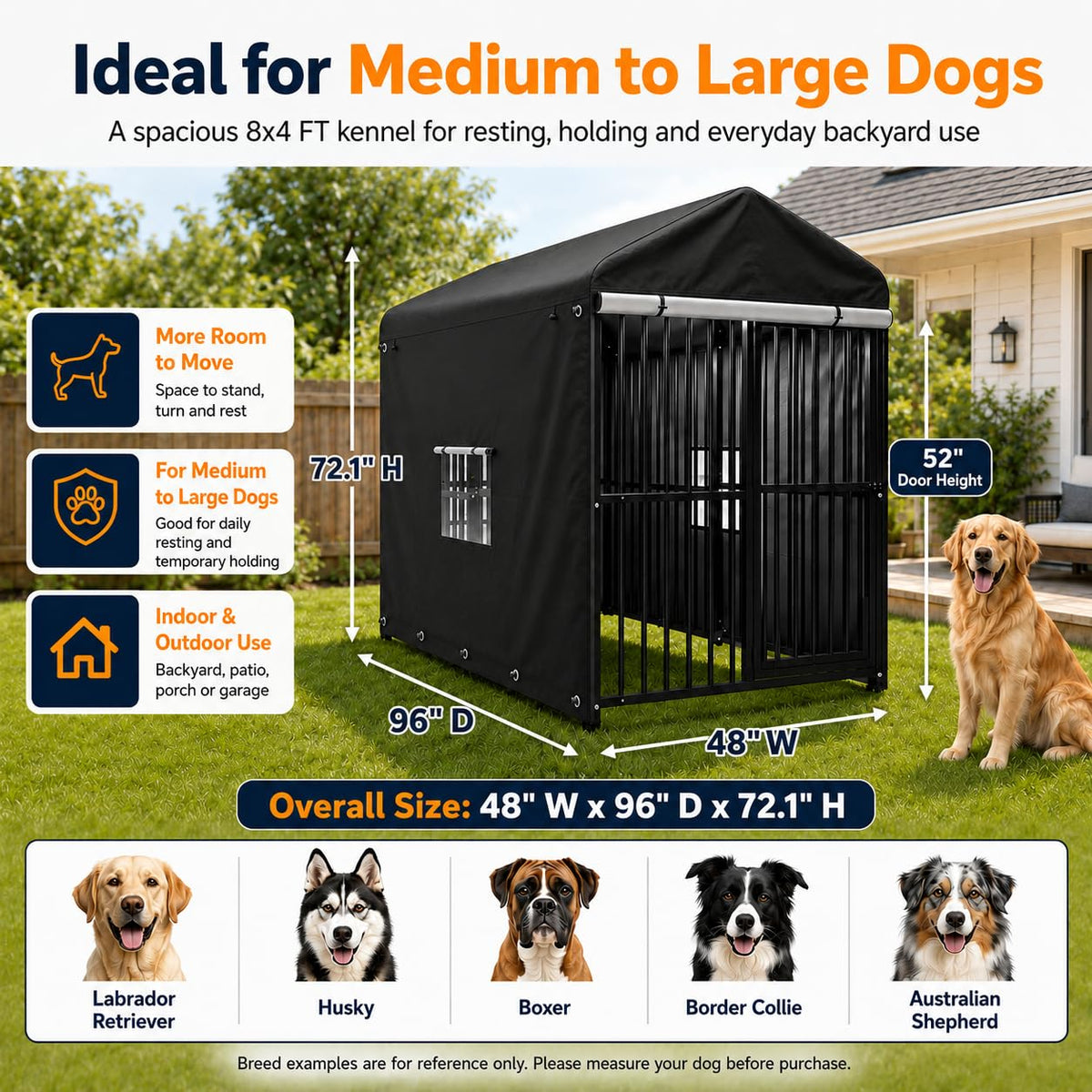 Heavy Duty Outdoor Dog Kennel with Cover J80865