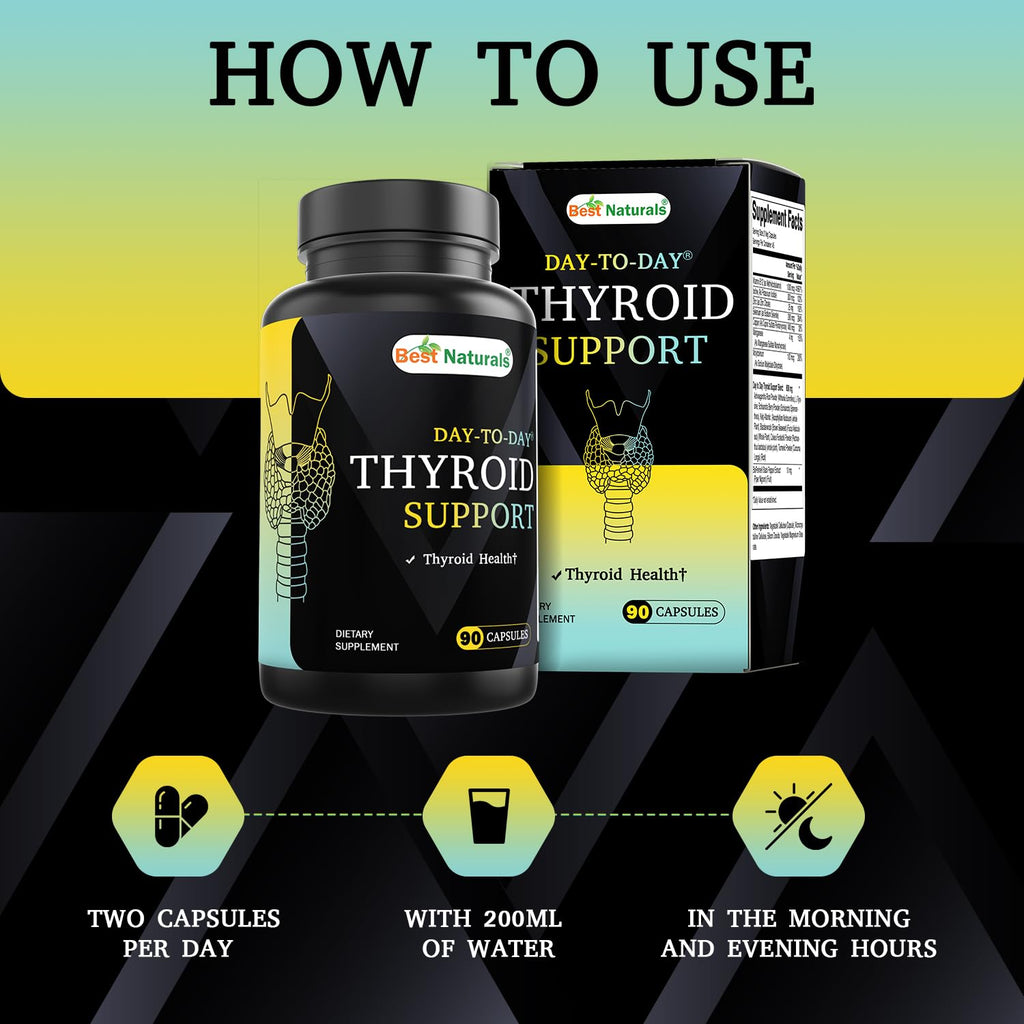 90 Vegetable Capsules Thyroid Support Supplement A47934